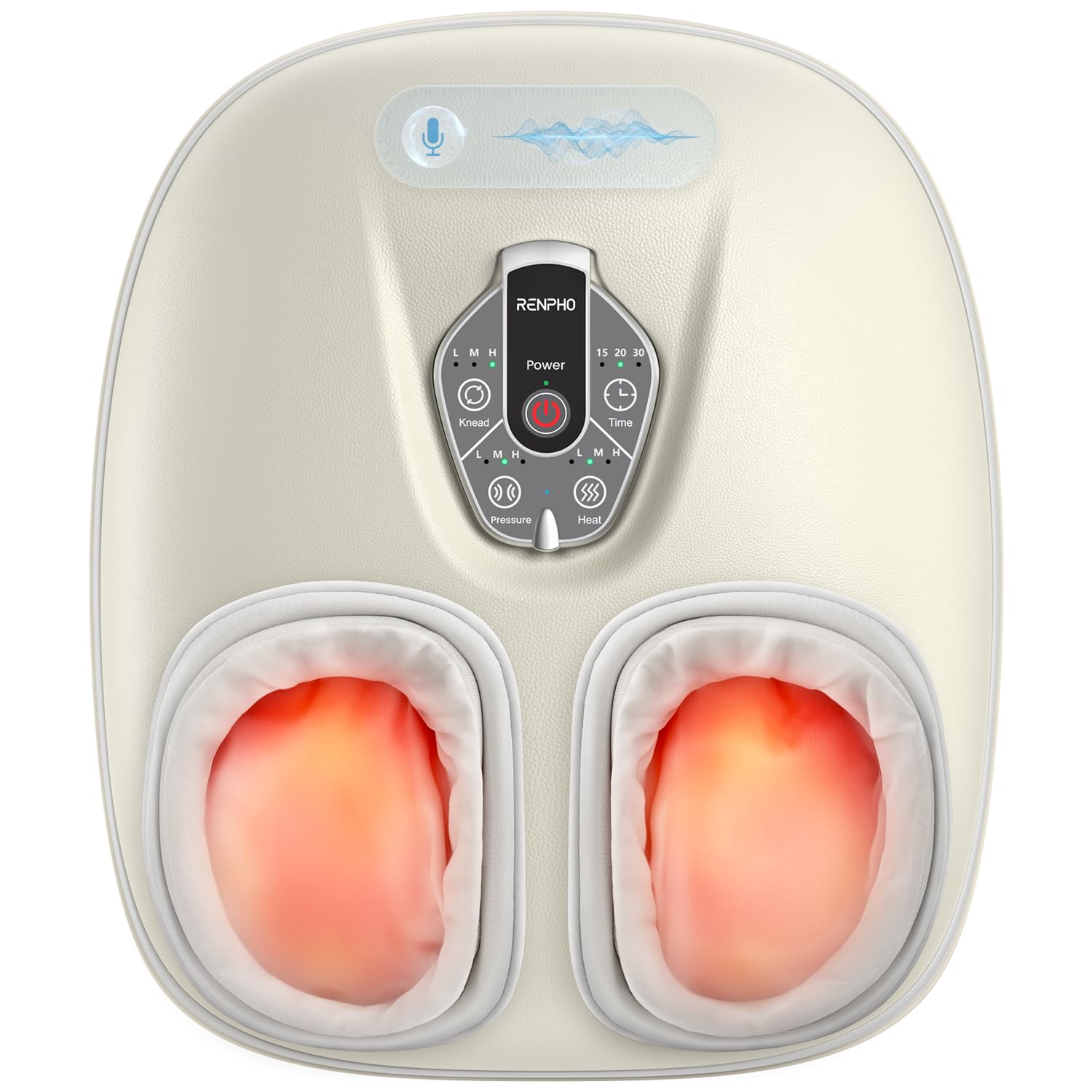 Photo 1 of RENPHO Foot Massager Machine with Heat [2026 Upgraded], Shiatsu Foot Massager for Plantar Fasciitis, Birthday Gifts for Women Men, Cordless Control, Exclusive Voice Control, Beige