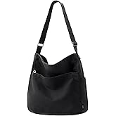 KALIDI Canvas Tote Bag Large Hobo Crossbody Shoulder Handbag Zipper Messenger Bag for Women or Men Casual College Work