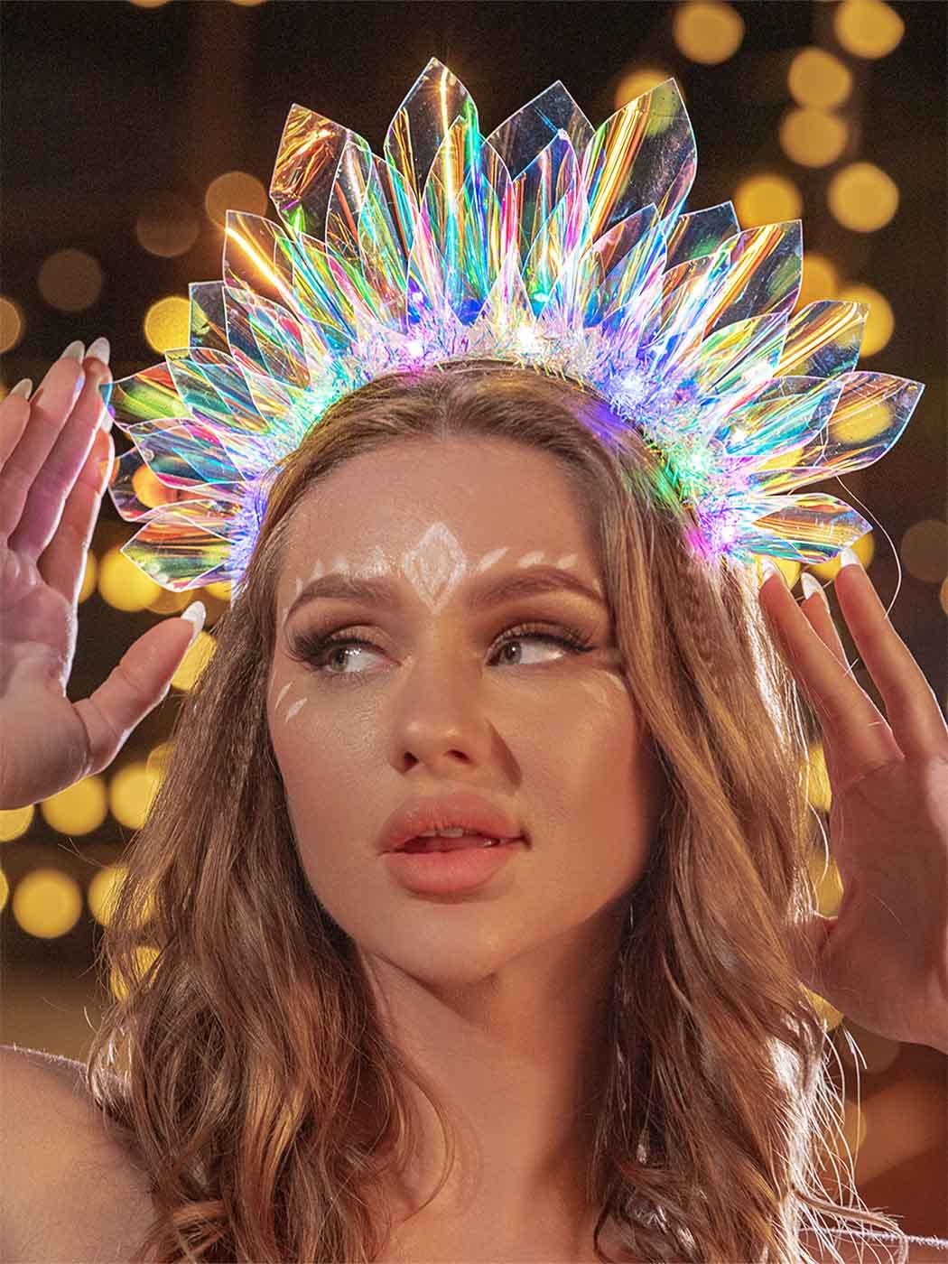 Light Up Christmas Headband Holiday Festive Sparkling LED Hair Accessory Amazon.com: Catery Light Up Christmas Headband Xmas Ball  main image 2