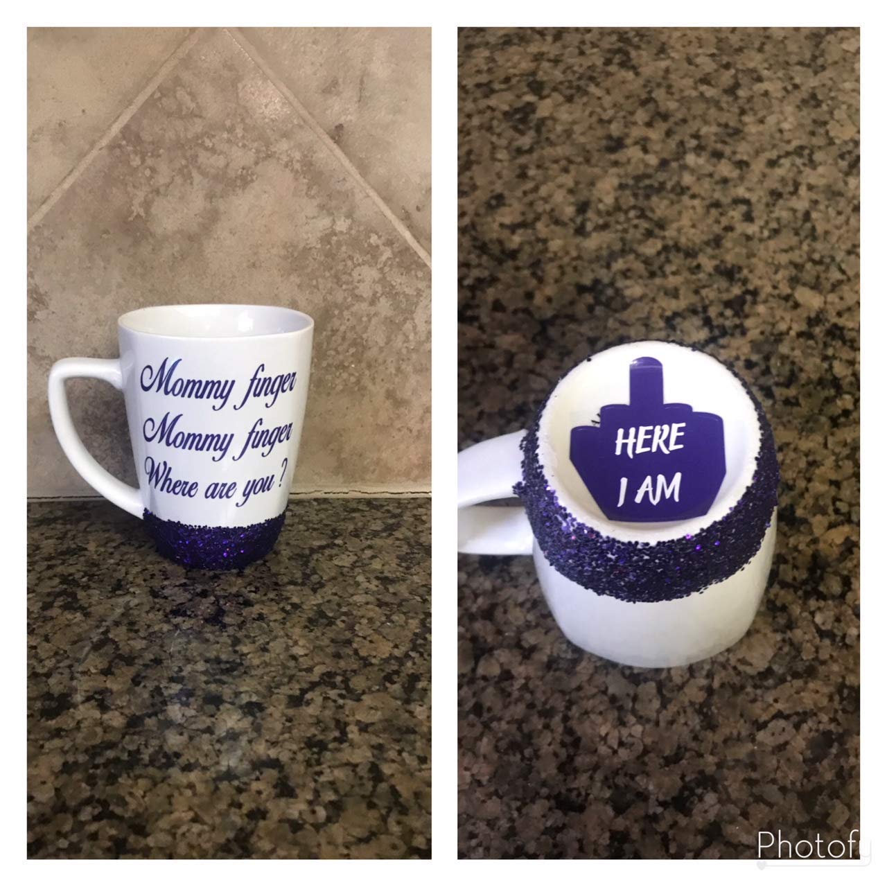 mommy finger coffee mug