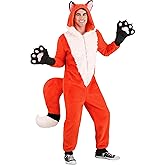 Fun Costumes Adult Woodsy Fox with Tail Detail | Wild Animal Jumpsuit for Halloween Fun