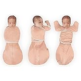 SwaddleDesigns 6-Way Omni Swaddle Sack Arms Up Swaddle for Newborn, More Options to Calm Startle Reflex, Improves Sleep, Easy Transition Baby Sleep Sack, Small, 0-3 Mo, 6-12 lbs, Heathered Peach Blush
