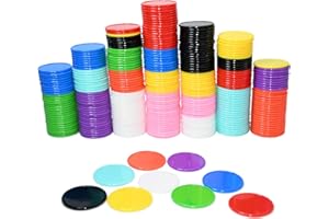 Smartdealspro 1 1/2 Inch 37mm 10 Colors Opaque Plastic Poker Chips Counting Discs Markers Counters with Box for Casino Card G