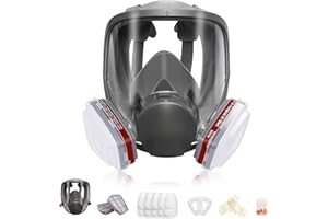 PANBEAR Full Face Reusable Respirаtor Mask - Organic Gas Dust Chemical Respirator w/Extra Filters for Paint Sprayer, Woodworking, Painting, Machine Polishing, Welding, Epoxy Resin and Other Work Protection