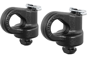 CURT 60691 OEM Puck System Gooseneck Safety Chain Anchors, 30K, Fits Select Silverado, Sierra 2500, 3500 HD, F-250, F-350, Nissan Titan XD, CARBIDE BLACK POWDER COAT