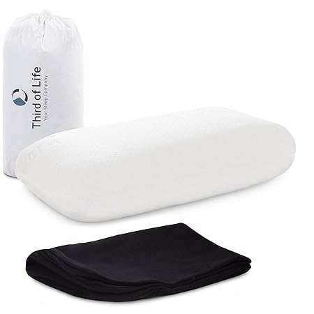 Reisekissen VOLAR Aloe Vera aus Visco-Schaum mit Bambus-Aktivkohle | Orthopädisches Nackenkissen mit gratis Baumwoll-Bezug | 