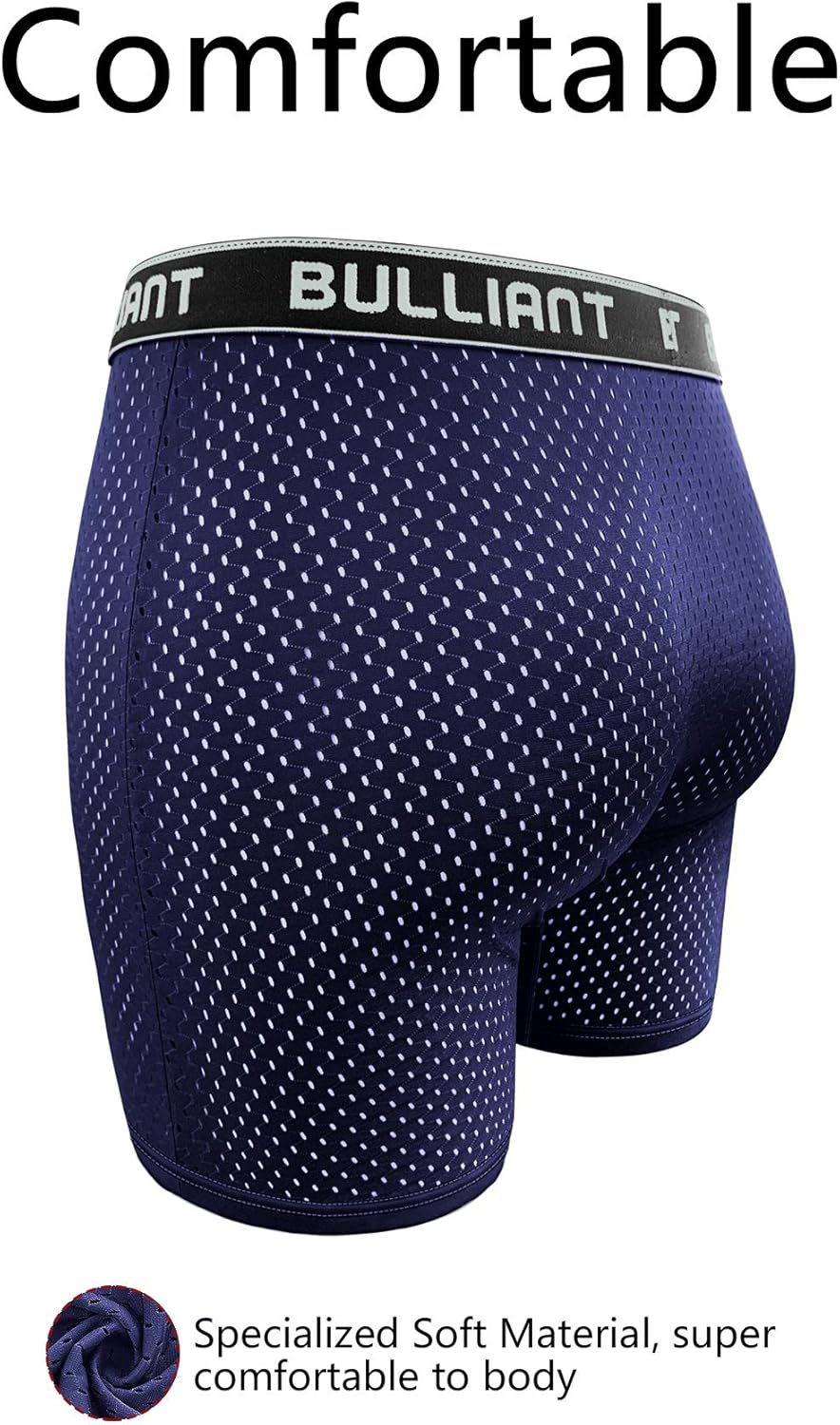 BULLIANT Mens Boxer Briefs 3Pack, Mesh Breathable Pouch Underwear Cool Comfort No Fly for Men at  Men’s Clothing store
