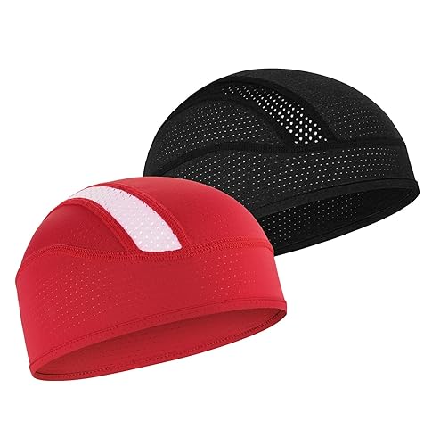 Skull Cap Helmet Liner Beanie, Cooling Mesh Cycling Running Hat