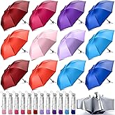 Silkfly 24 Pack Folding Umbrella Bulk Colorful Portable Travel Mini Umbrella Pack for Rain Windproof UV Sun