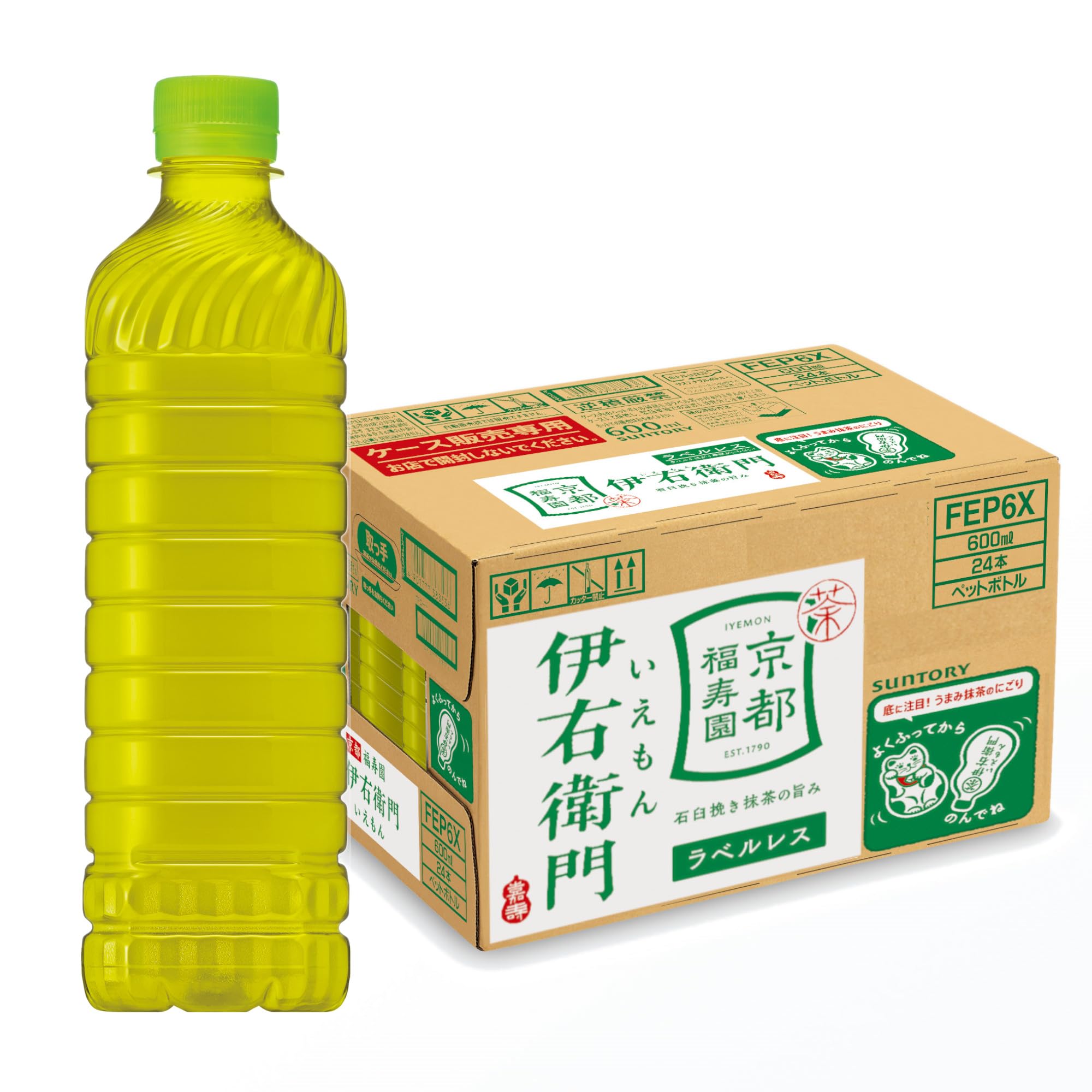 サントリー 伊右衛門 ラベルレス お茶 600ml×24本 ボトル商品画像