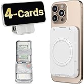 PROfezzion Double Sided Magnetic Phone Wallet, RFID Blocking Snap-on Hard Shell Card Holder 4-Cards Designed for MagSafe Compatible with iPhone 17 16 15 14 13 12 Pro Max & MagSafe Case (0.5" Thick)