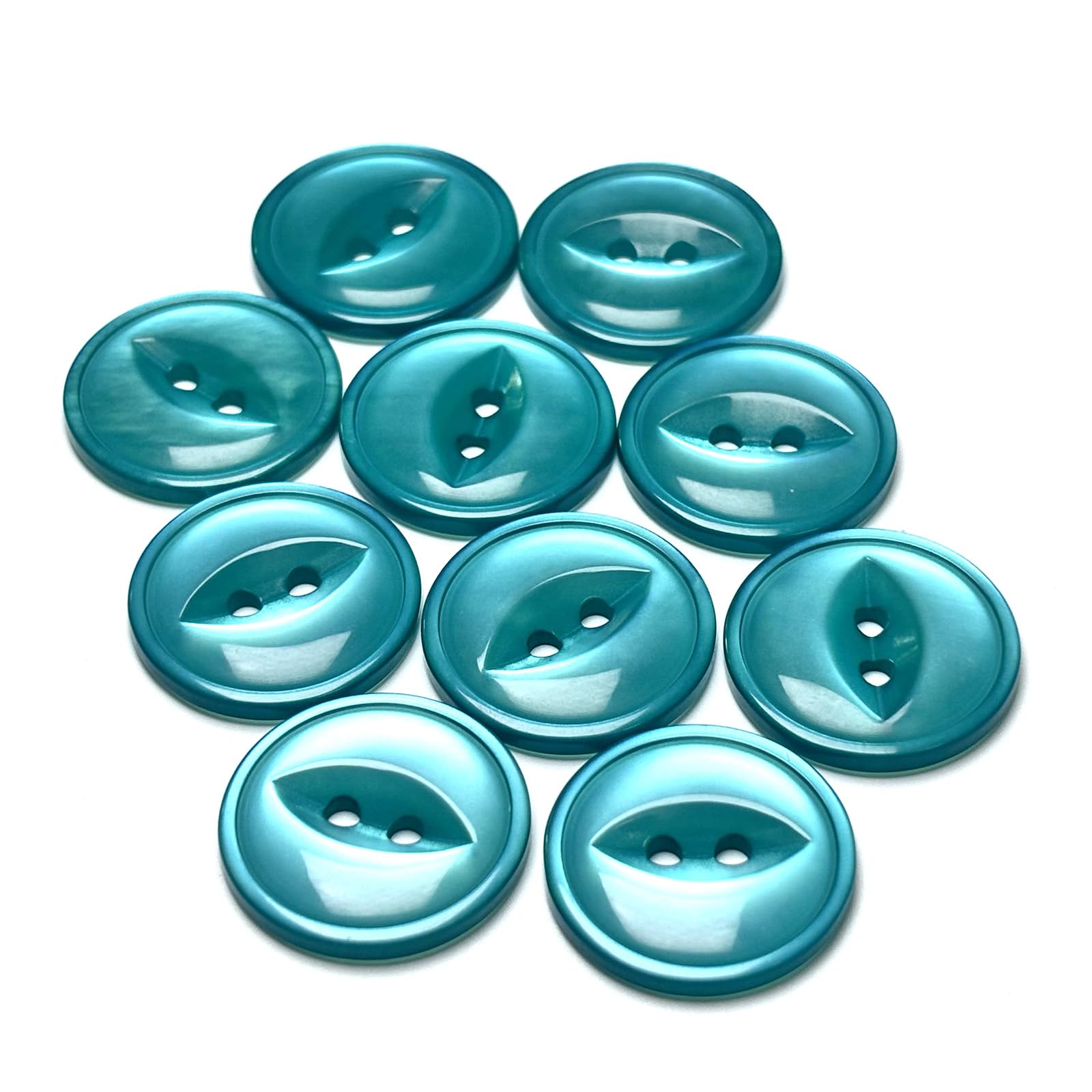 Photo 1 of 10PCS 4/5Inch (20mm) 2-Hole Resin Sewing Buttons, Thickened Round Craft Buttons Replacement for Clothing, Coat DIY Sewing and Craft Projects Lake Blue