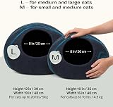 MEOWFIA Cat Cave Premium Felt Bed Merino Wool Large Black Aqua view 2