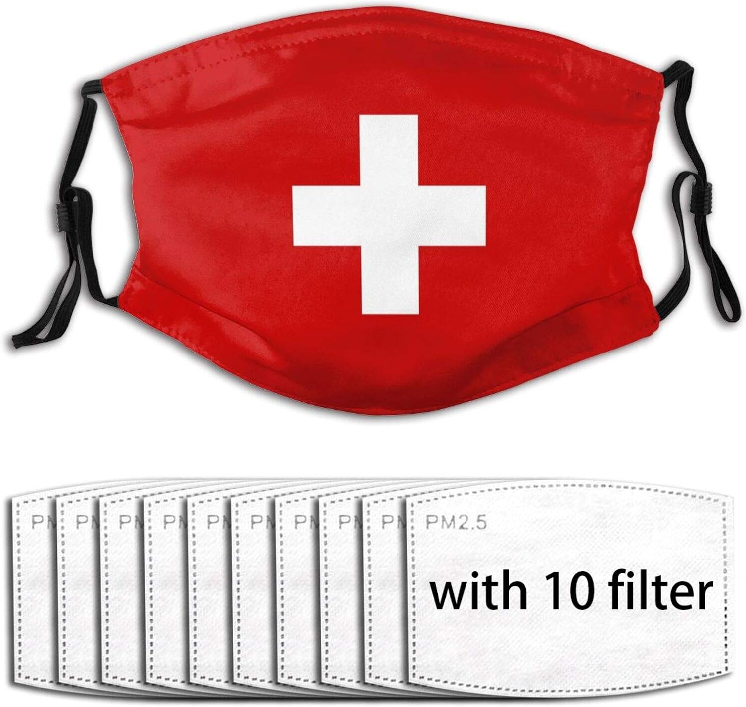 Switzerland Swiss Flag Mask Printed Cloth Scarf Bandana for Outdoor at