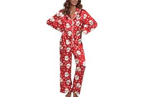 Ekouaer Pajamas For Women Set Silk Pjs 2 Piece Satin Sleepwear Long Sleeve Button Down Lounge Sets With Pant