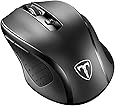 VicTsing MM057 2.4G Wireless Portable Mobile Mouse Optical Mice with USB Receiver, 5 Adjustable DPI Levels, 6 Buttons for Notebook, PC, Laptop, Computer - Black