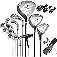 Tangkula 9/10 Pieces Men's Complete Golf Clubs Set Right Hand, Includes 460cc Alloy #1 Driver & #3 Fairway Wood & #4 Hybrid & #6/#7/#8/#9/#P Irons & Putter, Golf Club Set