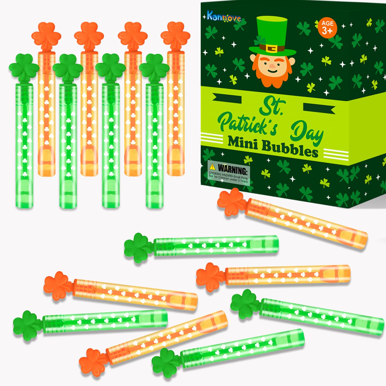 Bulk Saint Patricks Day Party Favors Supplies Goodie Bag Fillers for Kids 100 Pack,Mini Bubble Wand Toys Gifts for Toddlers,St Patrick's Day Classroom Activities Game Prizes Shamrock Accessories Decor