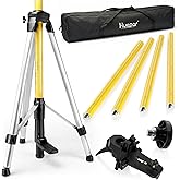 Huepar 12 Ft./3.7m Telescoping Pole with 1/4-Inch by 20-Inch Laser Mount for Rotary and Line Laser Level, Adjustable Telescop