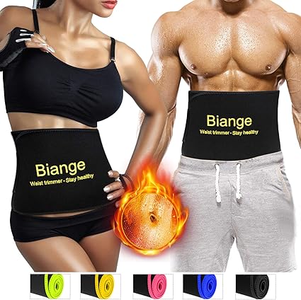 Biange Waist Trimmer For Women Men Sweat Waist Trainer Slimming Belt Stomach Wraps For Weight Loss Neoprene Ab Belt Low Back And Lumbar Support
