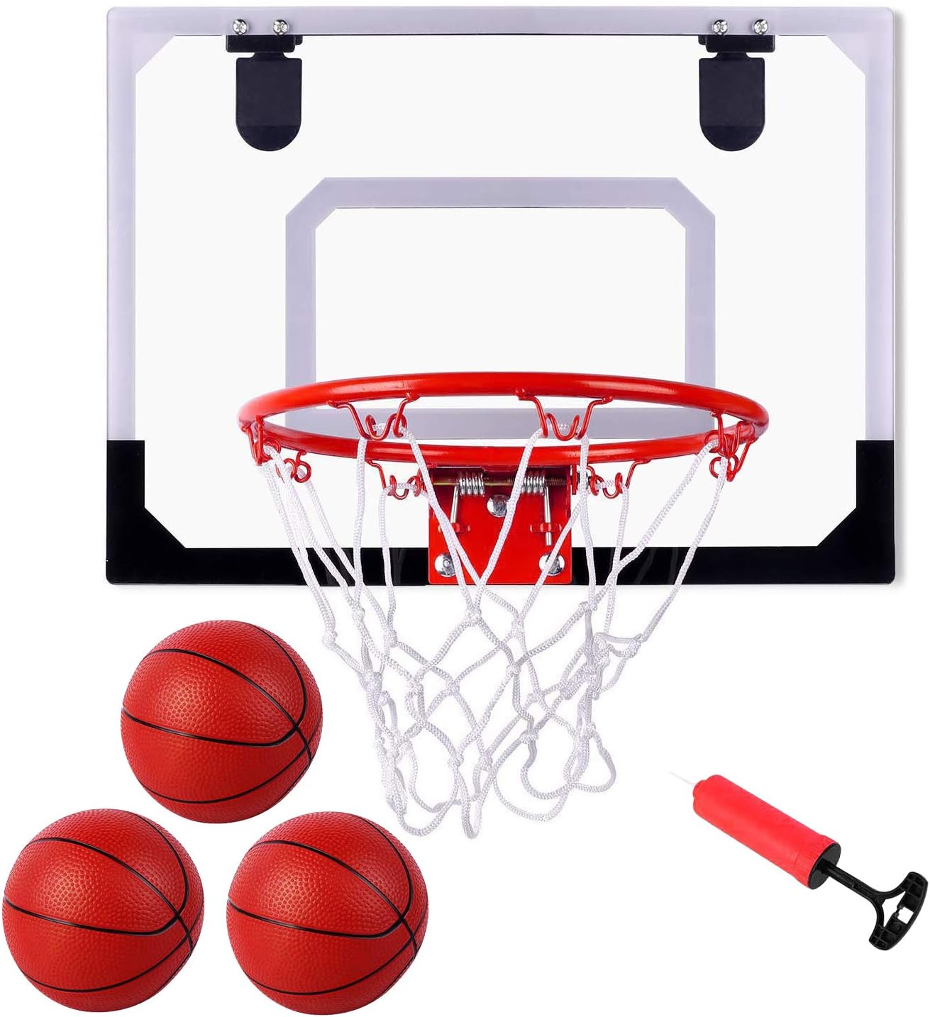 Fowecelt Mini Hoop, Over The Door Basketball Hoop Set for Door Wall Room with 3 Balls, Toy Basketball Hoop for Kids Teens Boys Girls(16" x 12") : Sports & Outdoors