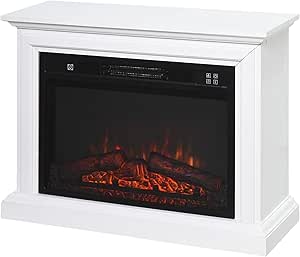 HOMCOM Chimenea Eléctrica de Pared Tipo Estufa Potencia 1800W Efecto