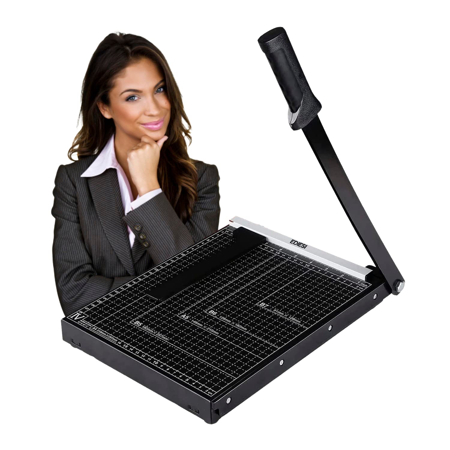 Ediesi, Paper Cutter, Paper Trimmer, Paper Guillotine, A3 and A4, Manual, High Precission, Photo or Paper, 3 Colours Available (A4 - Black)