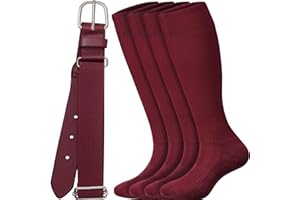 ROLVNHTV 3 Pieces Youth Baseball Socks and Belt Combo Set Softball Belts with Softball Sock Elastic Waist Belt for Boy