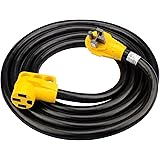ClearMax 15 Ft 50Amp RV Outdoor Extension Cord with Ergonomic Handle; Nema 14-50 Power Extension Cord, Male 14-50, Female 14-