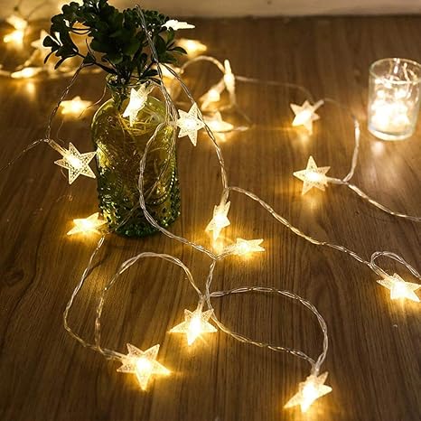 Decorazioni Natalizie Luci Per Esterno.Lelestar Home Garden Decorazioni Natalizie Star Pendant Led Light String Luci Per Esterni 1 2 M Amazon It Illuminazione