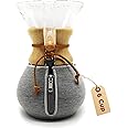 HEXNUB Chemex Cozy - For 6 Cup Collar & Handle Chemex Coffee Pour Over Maker, Keep your Coffee Warmer & Glass Carafe Protected