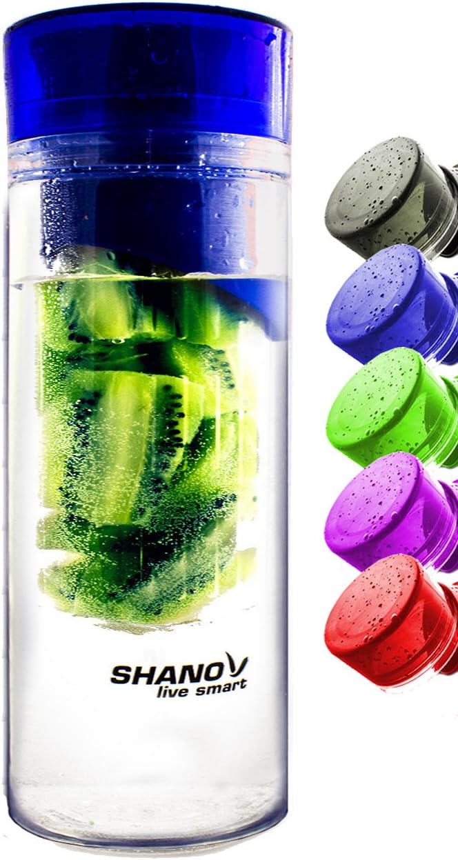 Fruit Infused Water Bottle - Detox Water or Juice Cleanse with Lemon and Fruit - Unique Gift Ideas for Mom, Wife, and Birthdays - Tritan Infuser Made Tough for Sports Fitness