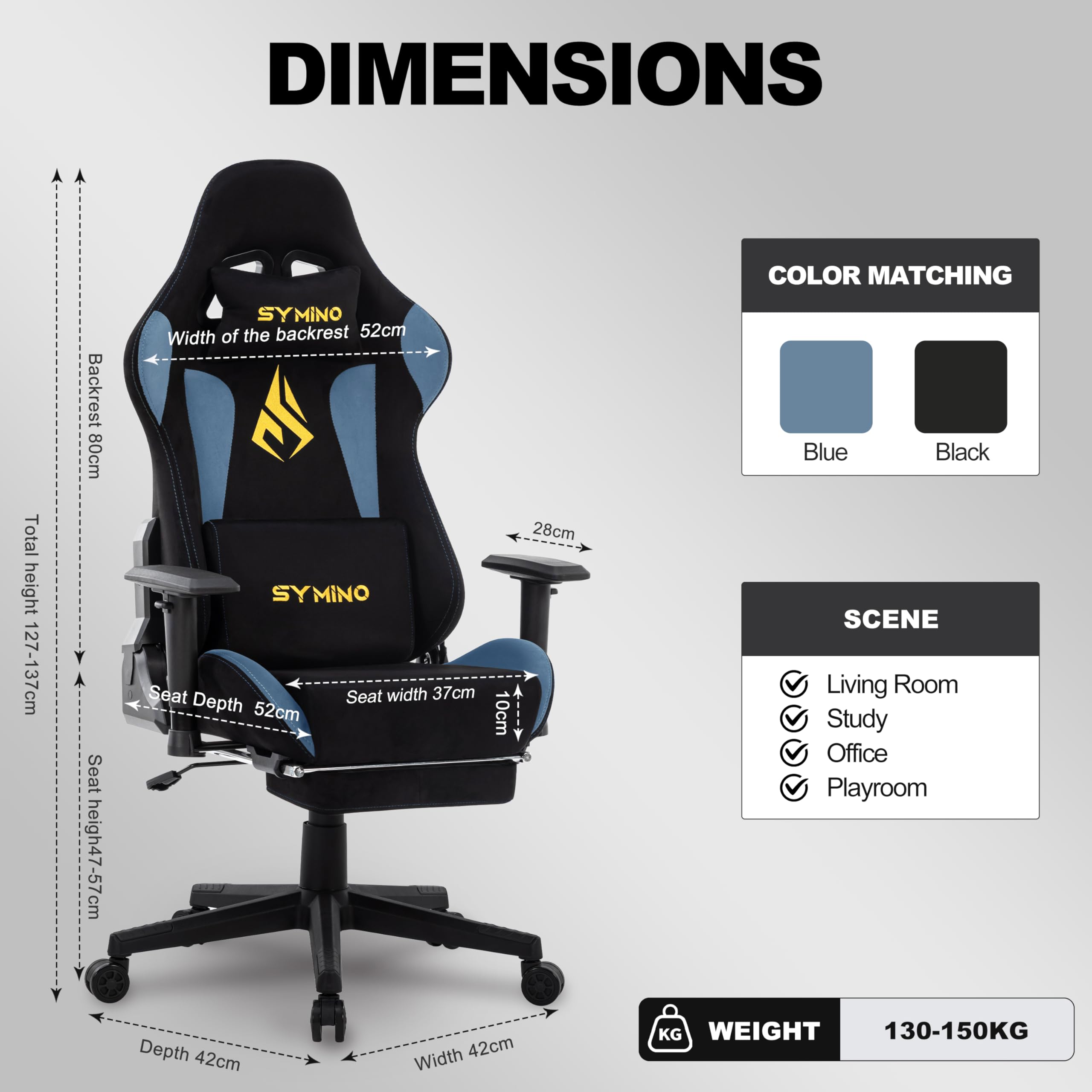 Symino Gaming Chair With Footrest Uk - Recline And Footrest Functionality Demonstration