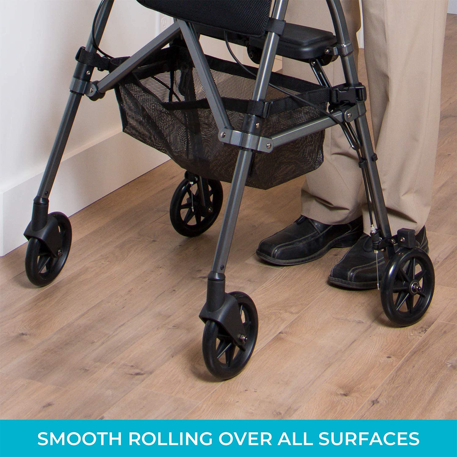 Stander Replacement 6-inch Walker Wheels, 6 Inch Rollator-Wheels for Adults, Seniors, and Elderly, Compatible with Stander's Wonder-Walkers and Wonder-Rollators, Set of 2