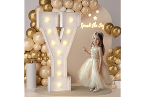 JoyMuse 4FT Marquee Light Up Letters,Large Marquee Letters 4 Feet Tall for Marry Me Proposal Decorations Big 4FT Letters with Lights for Baby Shower Party Decor, Letter Y