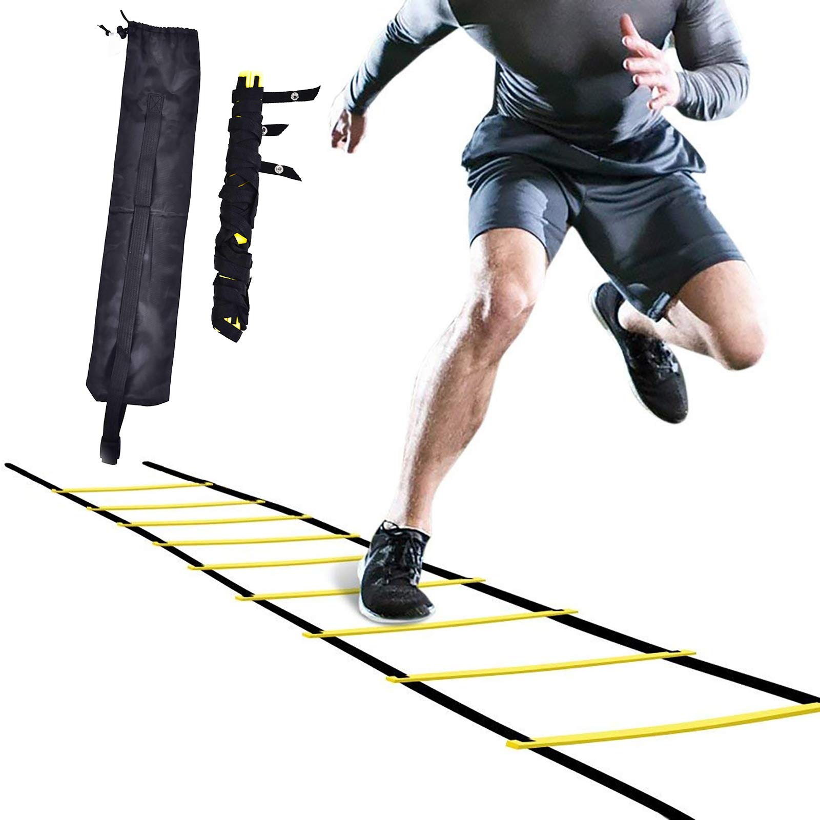 FONGKE Agility Ladder, 6M 12 Rung Speed Training Ladder Equipment for Home Workouts with Carrying Bag