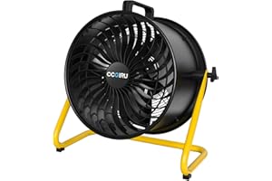 CCGIRU 16" High Velocity Floor Fan, 3000 CFM 3-Speed Industrial Shop Fan with Wall-Mounting System,Heavy Duty Metal Fan for Workshop, Garage and Warehouse - UL Safety Listed