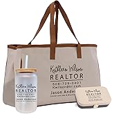 VANESSA ROSELLA Personalized Realtor Business Cotton Canvas Tote Bag Custom Swag Real Estate Agent For Bulk Gift