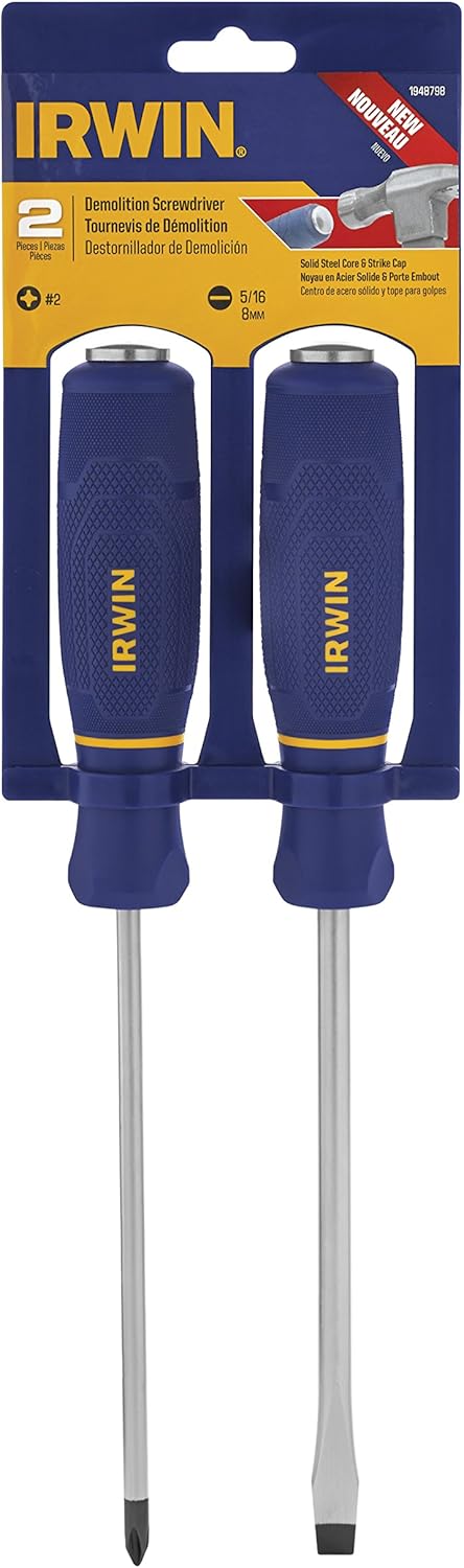 IRWIN Screwdriver Set, Demolition, 2-Piece (1948798) - - 