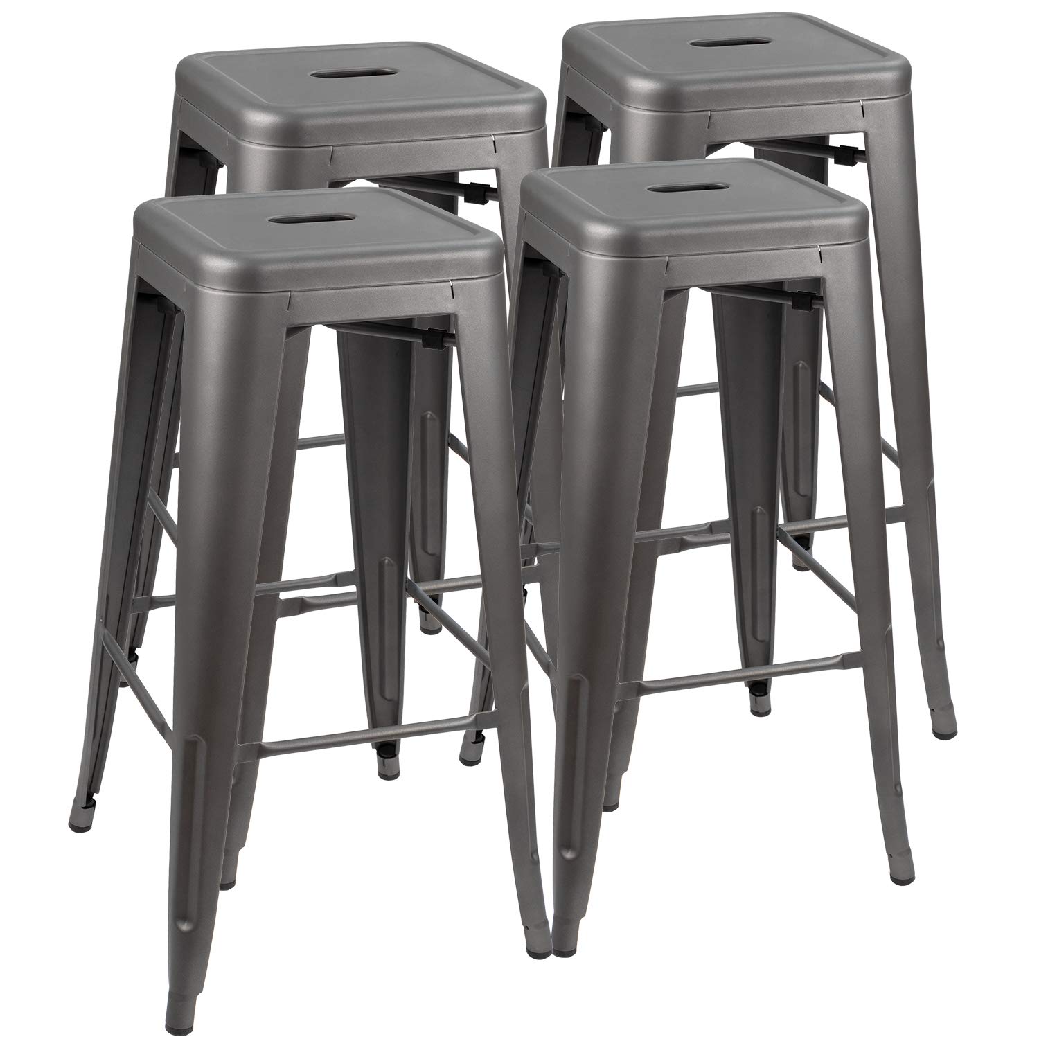 Jummico Metal Bar Stool Backless 30 Inches Stackable Barstools Indoor Outdoor Modern Industrial Bar Stools Set Of 4 Grey Buy Online In Bahamas At Bahamasdesertcartcom Productid 181683941