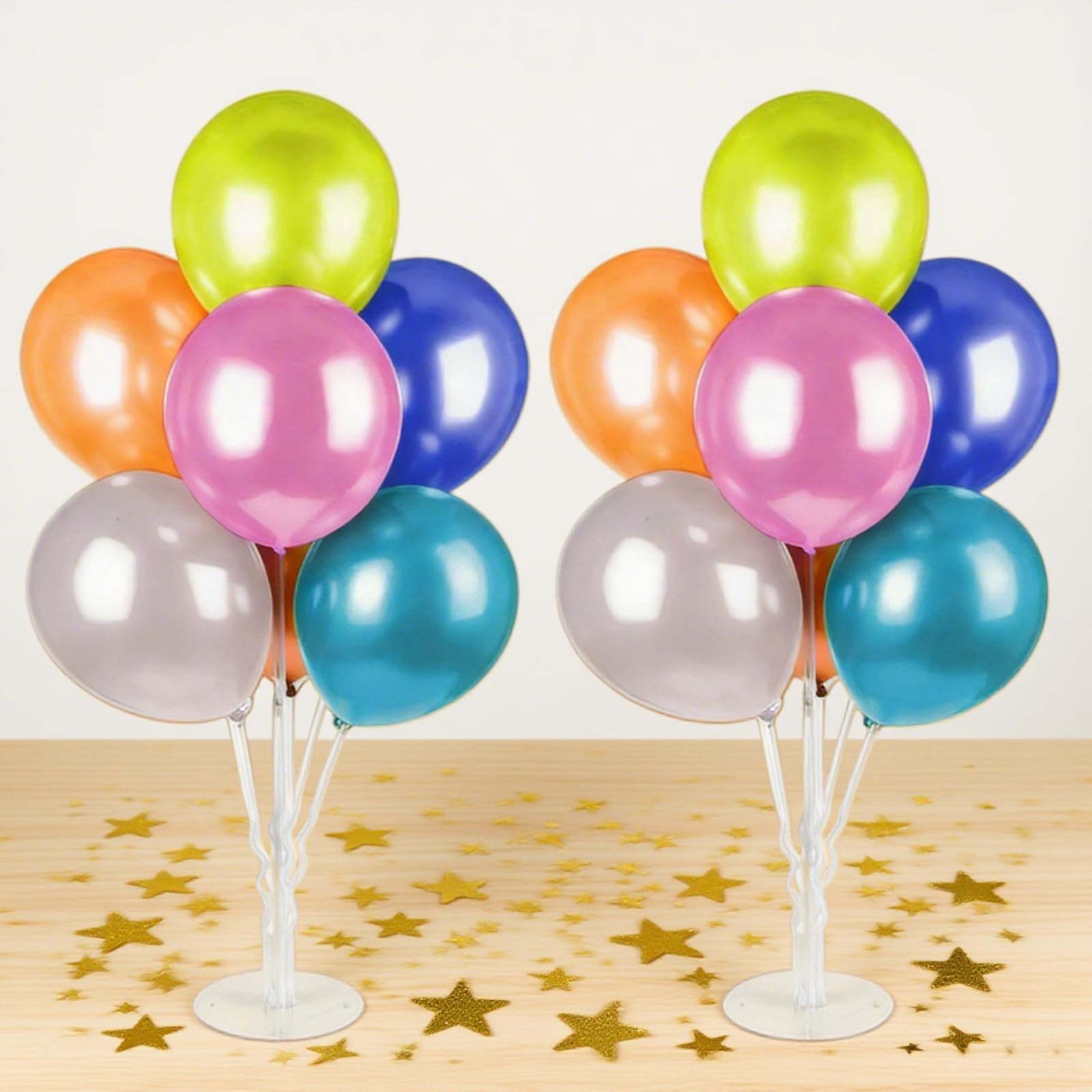 BEHORSE 2PCS Dining Table Balloon Stand Display Set, Reusable Transparent Balloon Sticks, Desktop Balloon Stand Decoration for Birthday Party Wedding Celebration Christmas Decorations