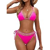 BMJL Womens Bikini Sets Triangle Sexy Swimsuit Color Block String Two Piece Bathing Suit 2025