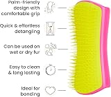Pet Teezer Large Detangling Brush for Dogs Pink Yellow - Dry or Bath view 5