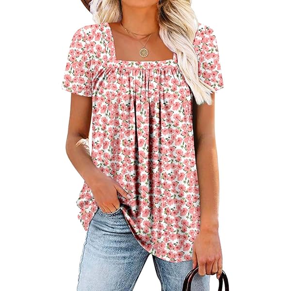 CAMISAS DE MANGAS CORTAS FLORALES VERANO PARA MUJER ROSELINLIN
