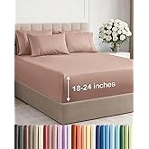Extra Deep King Sheet Set - 6 Piece Breathable and Cooling Sheets - Hotel Luxury Bedding for Women, Men, Kids & Teens - Easy & Secure Fit - Soft, Wrinkle Free and Comfy - Extra Deep Pockets - Mauve