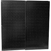 Wall Control 30-P-3232B Black Metal Pegboard Pack - (2) 32" Tall x 16" Wide Black Pegboards
