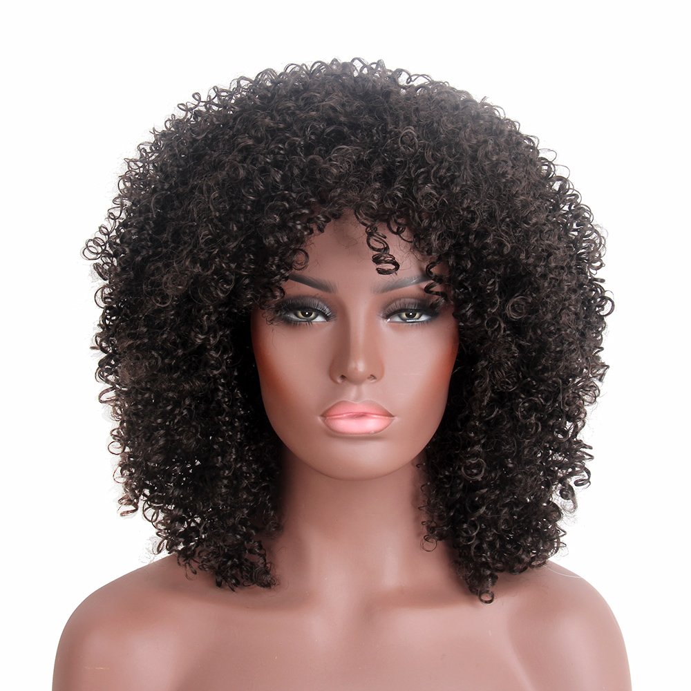 Stfantasy Afro Wig Medium Length Long Curly Kinky 70s African