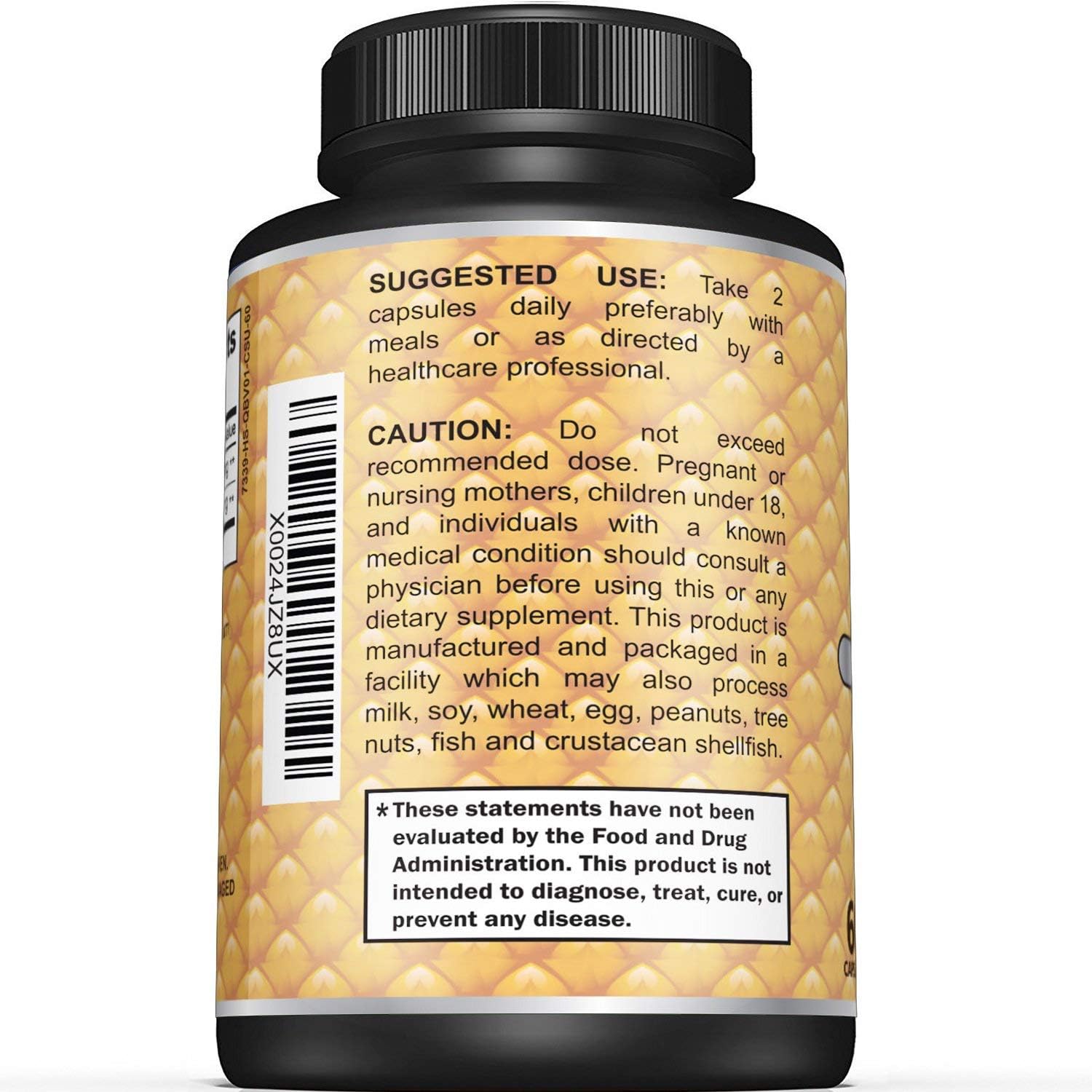Premium Quercetin & Bromelain Supplement – Powerful Quercetin Bromelain Complex to Help Support Immune System, Cardiovascular Health & Seasonal Support – Quercetin 1000mg Per Serving – 60 Capsules: Health & Personal Care