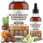 Scibalia Wormwood Black Walnut Clove Cleanse for Human Drops, 19-in-1 Triple-Action Gut Detox & Digestive Wellness Organic Wormwood Tincture w. Soursop Pumpkin Garlic Oil of Oregano, Vegan