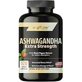 gflow vitamins Ashwagandha Supplements for Women and Men | Extra Strength Adaptogenic Supplement for Sleep, Mood and Energy Support | Vegan Friendly, Herbal Supplement, Made in USA